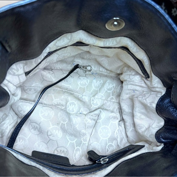 Michael Michael Kors Black Leather Hamilton Tote Bag EUC - Picture 7 of 10